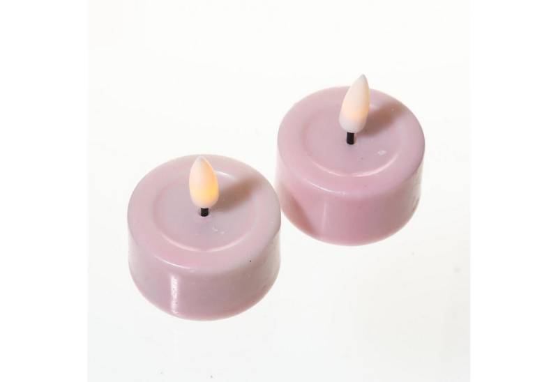 Deluxe Homeart LED-Kerze LED Teelichter Mia flackernd mit Batterien D: 4,1cm rosa 2 Stück (2-tlg) von Deluxe Homeart