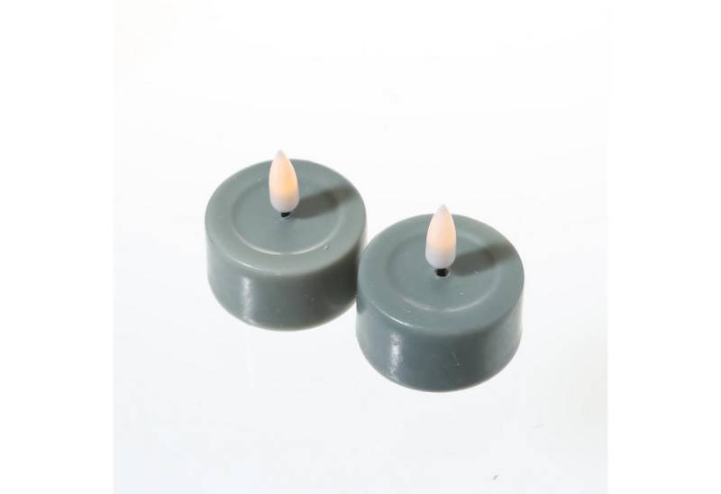 Deluxe Homeart LED-Kerze LED Teelichter Mia flackernd mit Batterien D:4,1cm salbeigrün 2St (2-tlg) von Deluxe Homeart