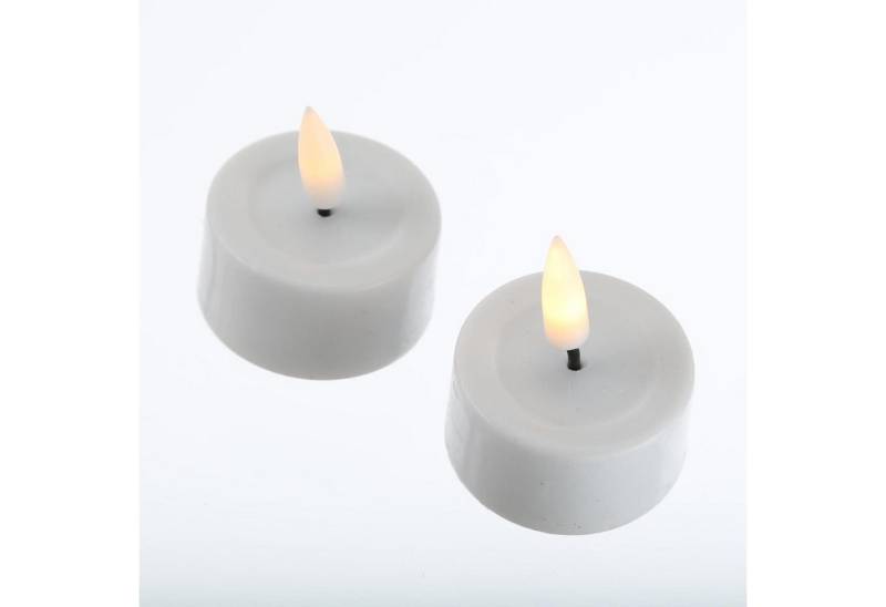 Deluxe Homeart LED-Kerze LED Teelichter Mia flackernd mit Batterien D: 4,1cm weiß 2 Stück (2-tlg) von Deluxe Homeart