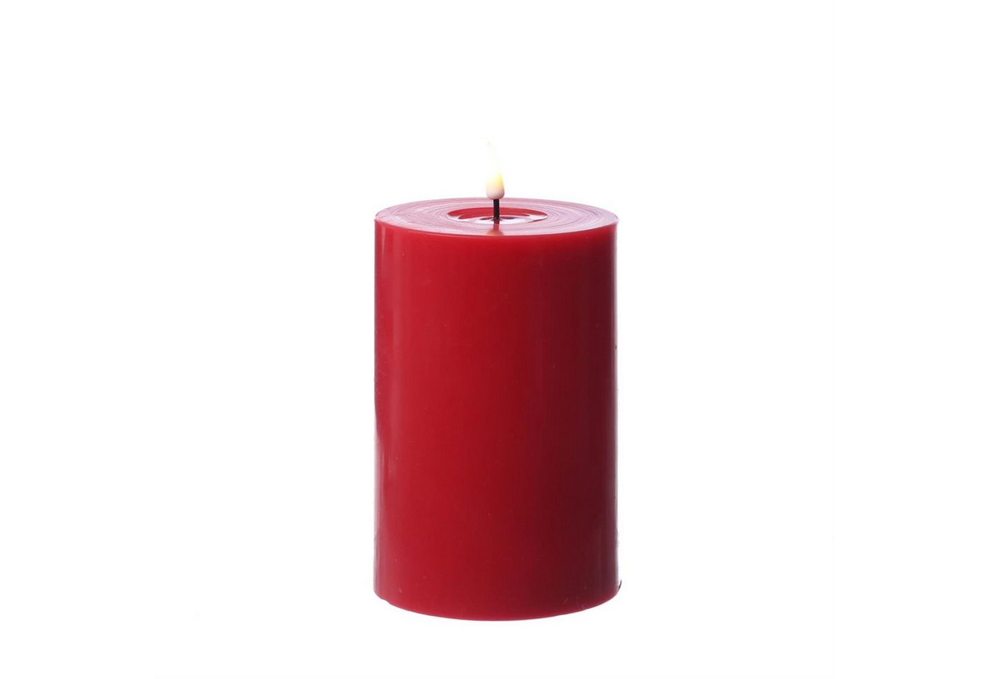 Deluxe Homeart LED-Kerze Mia Deluxe Echtwachs Wachsspiegel flackernd H: 15cm D: 10cm rot (1-tlg) von Deluxe Homeart