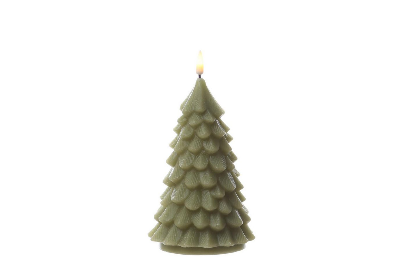 Deluxe Homeart LED-Kerze Tannenbaum Weihnachtsbaum Deluxe Echtwachs flackernd H: 16cm hellgrün (1-tlg) von Deluxe Homeart