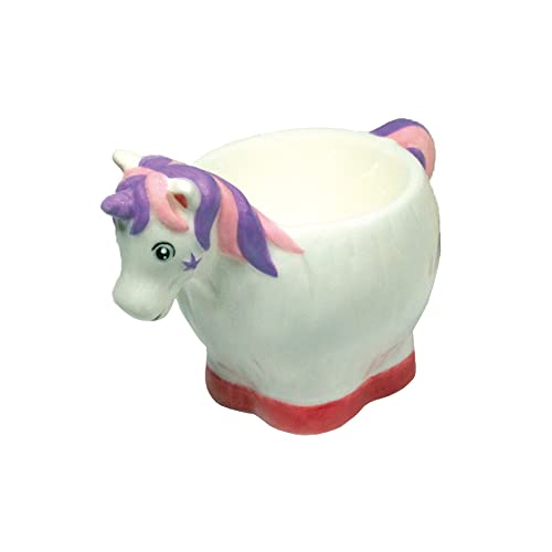 Crockery Critters Deluxebase Einhorn - Niedliche Eierbecher aus Keramik in Tierform für Kinder und Erwachsene von Wild Play Puppets