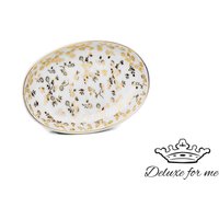 Keramik Seifenschale Oval Mit Goldmuster von Deluxeforme