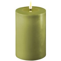 Deluxe Homeart LED-Blockkerze 10x15 cm Olive Green von Deluxe Homeart