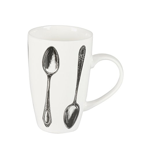 Delys-By-Verceral 516119 Mug Frühstück Kaffee, Porzellan, Weiß und Schwarz, 12.5 x 8 x 13 cm von Delys-By-Verceral