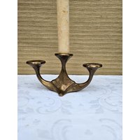 Bronze Kerzenleuchter Harjes - Kunsthandwerk Metallkunst 60-Er Jahre von DemDemShop