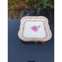 Durchbruch Schale Korb Herend Apponyi Purpur 7510 Ap 的Herend von DemDemShop