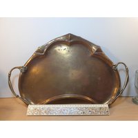 Jugendstil Servierplatte Messing Versilbert Jugendstil Servierplatte Messing Versilbert von DemDemShop