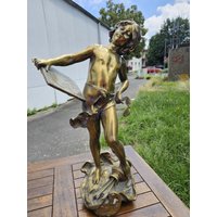 Louis Moreau Un Critique D'art , Eine Statue Aus Messing Bronze von DemDemShop