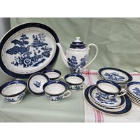 Nikko Double Phoenix Blau Japan Kaffeeservice 6 Personen + Ovale Teller Nikko Double Phoenix Blau Japan Kaffeeservice 6 Personen + Ovale Teller von DemDemShop