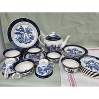 Nikko Double Phoenix Blau Japan Kaffeeservice 6 Personen von DemDemShop