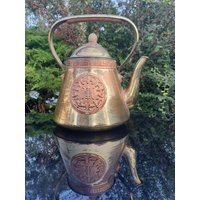 Teekanne Kupfer, Messing Und Chinesen Motiven von DemDemShop