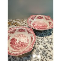 Teller Essteller Speiseteller Johnson Bros Old Britain Castles. Rot. 2 X Tief von DemDemShop