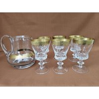 Theresienthal Weingläser Mit Krug 6 +1 Set Serie Concord Mintonborde Mintonborte Goldrand 13, 3cm Theresienthal Weingläser Mit Krug 6 +1 Set Serie Concord Mintonborde Mintonborte Goldrand 13, 3cm von DemDemShop