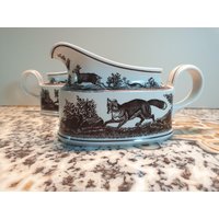 Villeroy&boch Anjou. Jagdgeschirr. Sauciere/ Sossenkanne. Jagdmotiv von DemDemShop