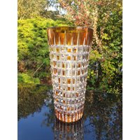 Vintage Beschliffene Überfang Glas Vase 70Er Jahre Vintage Beschliffene Überfang Glas Vase 70Er Jahre von DemDemShop