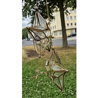 Weihnachtsstern Messing Glas Vintage Ein Paar Mit Teelicht von DemDemShop