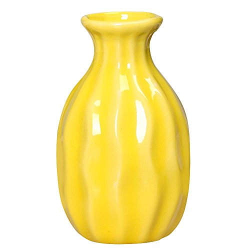 Demarkt Keramikvasen Blumenvase Tischvasen Dekovase Deko Keramik Vasen Wohndekoration Gelb von Demarkt