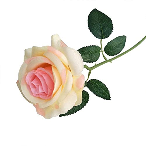 Demarkt Künstliche Rose Blumen Seidenrosen Deko Gefälschte Blumen für Wohnaccessoires Deko Weiss (10x Hellrosa) von Demarkt