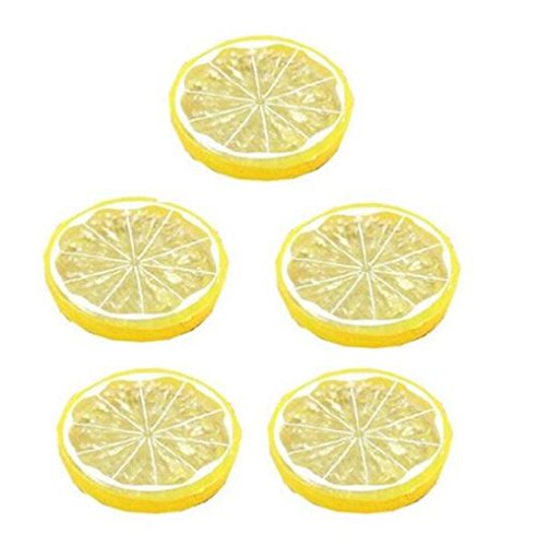 Demarkt Künstliche Zitronenscheibe Gefälschte Zitronenscheiben Künstliche Früchte Haus Dekoration Gelb von Demarkt