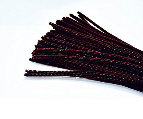 Demarkt Pfeifenreiniger Plüsch für DIY Handwerk Dekorationen 30cm x 6mm Dunkelrosa (Dunkelbraun) von Demarkt