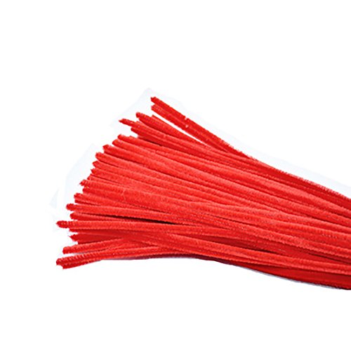 Demarkt Pfeifenreiniger Plüsch für DIY Handwerk Dekorationen 30cm x 6mm Dunkelrosa (Rot) von Demarkt