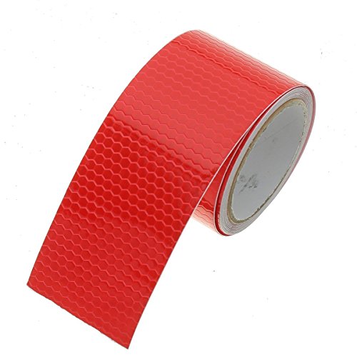 Demarkt Reflektorband Selbstklebende Sicherheit Warnklebeband reflektierende Aufkleber Nacht Reflektor Tape Warntafel Warnband (Rot) von Demarkt