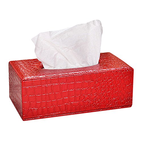 Demarkt Tissue Box Taschentücher Boxen Kosmetiktücherbox Taschentuchbox Aufbewahrungsbox Rot 25,5 x 14 x 9,5cm von Demarkt