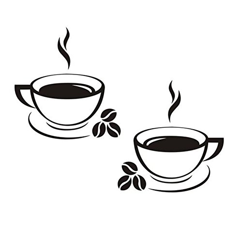 Demarkt Wandtattoo Kaffetasse Kaffee Wandaufkleber Kaffee Tasse Bohnen selbstklebend Küche Aufkleber Wandaufkleber Wandsticker (Becher A) von Demarkt