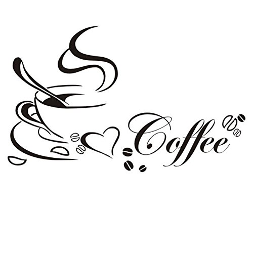 Demarkt Wandtattoo Kaffetasse Kaffee Wandaufkleber Kaffee Tasse Bohnen selbstklebend Küche Aufkleber Wandaufkleber Wandsticker (Coffee) von Demarkt