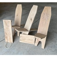 Mittelalterlicher Steckstuhl/Wikinger Marktleben Eiche Handarbeit von Demateraliz