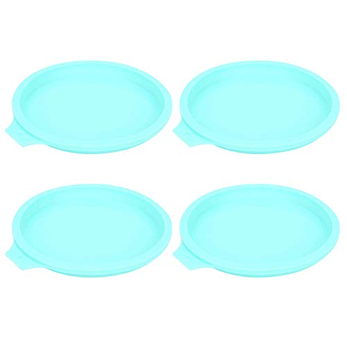 4Pcs Silikon-Kuchenform, Blaue runde Kuchenformen Pizzaform für Mikrowelle, Kühlschrank und Spülmaschine Küche von Demeras