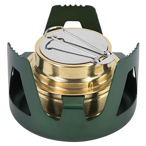 Alkoholherd Kupfer Ultraleichtes tragbares Camping Mini Spirit Kocher Alkoholbrenner Alkoholbrenner für das Kochen im Freien Picknick BBQ(Grün) von Demeras