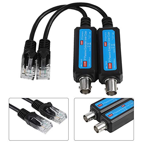 Demeras 1Pair 10/100Mbps 1CH IP Netzwerksender, schnell Passiver IP Netzwerk Koaxialsender Empf?nger Extender f¡§1r IP NVR Kamera von Demeras