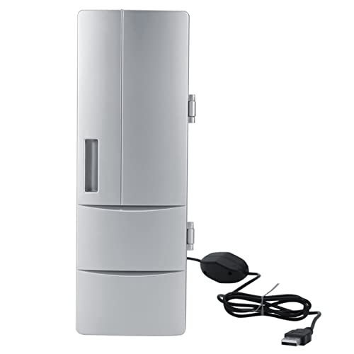 Demeras Mini-Kühlschrank Kühler USB-Kühlschrank Wärmer Kleiner kompakter Kühlschrank Tragbarer Mini-Kühlschrank für Auto und Zuhause Thermoelektrischer kompakter Kühlschrank Getränke Kühlschrank von Demeras