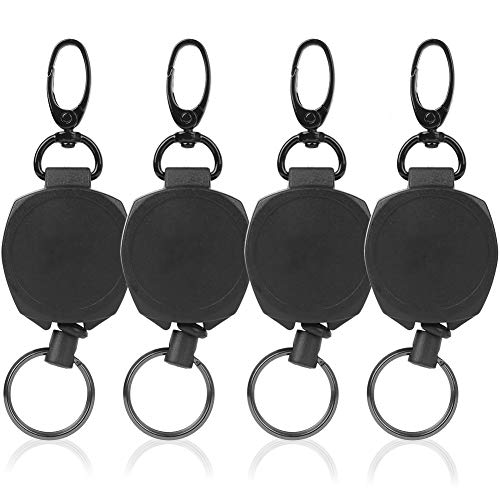 Demeras Retractable Keychain Retractable Reel Recoil Pull Key Ring Kettenschnur für Camping von Demeras