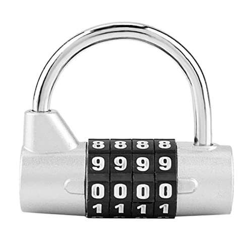 T¡§1r Passwortschloss , 4 stelliger Zifferncode Kombination Vorh?ngeschloss Sicherheit Passwortschloss f¡§1r Fitnessstudio , Schule , Mitarbeiter Schlie?fach Reisekoffer(SILBER) von Demeras