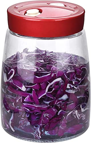 Demeuble Pickling Kimchi Einmachglas mit breiter Öffnung, 1,4 l, mit Luftverschluss und Luftauslassventil von Demeuble
