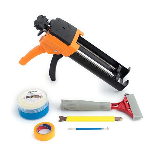 Dual Cartridge Caulk Gun, keine tropfende Epoxid Caulk Gun, Heavy Duty, Techniker Grade;Langlebig, 400 ml 1:1 Verhältnis, Anwenden doppelter Rohr Epoxid Fuge für Fliesen und Stein Fugen Dual Cartridge Caulk Gun, keine tropfende Epoxid Caulk Gun, Heavy Duty, Techniker Grade;Langlebig, 400 ml 1:1 Verhältnis, Anwenden doppelter Rohr Epoxid Fuge für Fliesen und Stein Fugen von Demexgrout