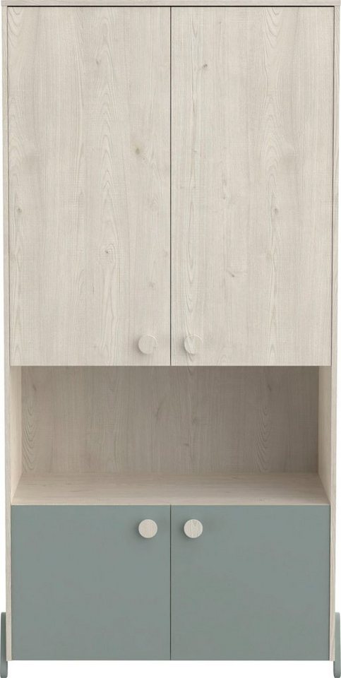 Demeyere GROUP Kleiderschrank Jann,Breite ca. 90cm, Höhe ca. 180cm, 4 Türen (Packung) modernes Design fürs Kinderzimmer, Kinderkleiderschrank von Demeyere GROUP