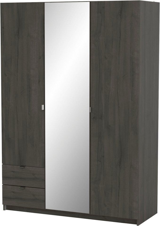 Demeyere GROUP Kleiderschrank Mellie, mit Spiegel und 2 Schubladen, 3 Regale, 2 Kleiderstangen (H/B/ T ca. 191/134/52cm) maximaler Stauraum, Made in France von Demeyere GROUP