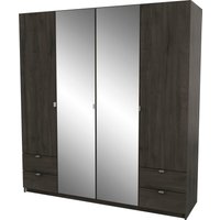 Demeyere GROUP Kleiderschrank "Mellie, 2 Spiegel, 4 Schubladen, 36 Regale, 2 Kleiderstangen", (H/B/ T ca. 191/180/52cm), maximaler Stauraum, Made in France von Demeyere Group