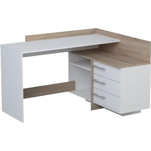 Demeyere 3-STÖCKIGER ECKSCHREIBTISCH „THALES“, Gebürstete Eiche/mattweiß, 1 285x1 057x832MM Demeyere 3-STÖCKIGER ECKSCHREIBTISCH „THALES“, Gebürstete Eiche/mattweiß, 1 285x1 057x832MM von Demeyere