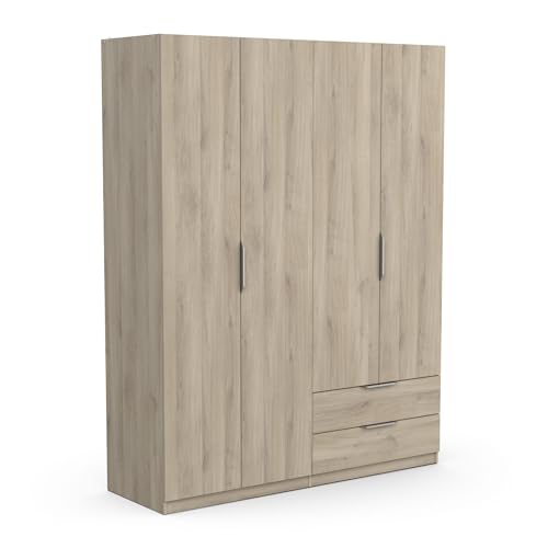 Demeyere Armoire Dressing Avec Penderie Moderne 4 Portes 5 Etagères 2 Tiroirs – Coloris Chêne Kronberg - 157,3 x 51,1 x 203 cm, Eiche Demeyere Armoire Dressing Avec Penderie Moderne 4 Portes 5 Etagères 2 Tiroirs – Coloris Chêne Kronberg - 157,3 x 51,1 x 203 cm, Eiche von Demeyere
