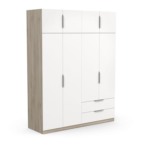 Demeyere Armoire Dressing Avec Penderie Moderne 8 Portes 5 Etagères 2 Tiroirs – Coloris Chêne Kronberg & Blanc Mat - 157,3 x 51,1 x 203 cm Demeyere Armoire Dressing Avec Penderie Moderne 8 Portes 5 Etagères 2 Tiroirs – Coloris Chêne Kronberg & Blanc Mat - 157,3 x 51,1 x 203 cm von Demeyere