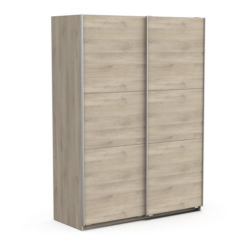 Demeyere Armoire Porte Coulissante Avec Penderie Moderne – Coloris Chêne Kronberg & Finitions Métal - 148 x 59,9 x 203 cm von Demeyere