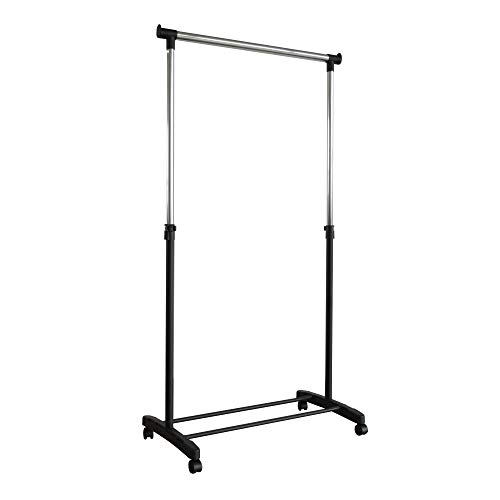 Demeyere Kleiderständer mit Rollen, verstellbar, mit Stauraum für Schuhe, Farbe: mattschwarz & Metallgrau, 79,5 x 43 x 153 cm Demeyere Kleiderständer mit Rollen, verstellbar, mit Stauraum für Schuhe, Farbe: mattschwarz & Metallgrau, 79,5 x 43 x 153 cm von Demeyere