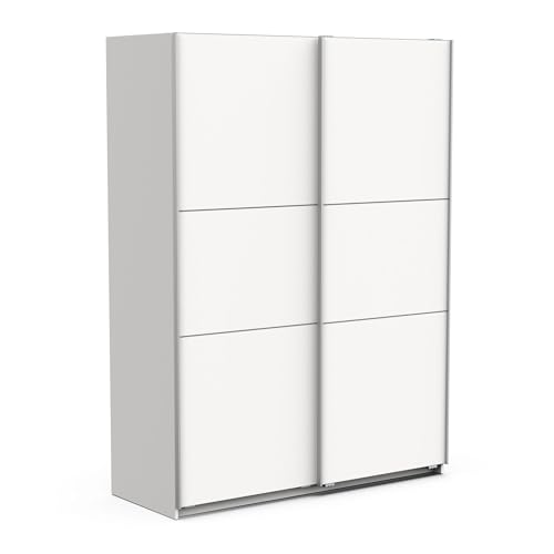 Demeyere 190025 Schiebetür und modernem Kleiderschrank – Farbe Weiß matt und Metall-Finish – 148 x 59,9 x 203 cm, Holzwerkstoff, grau von Demeyere