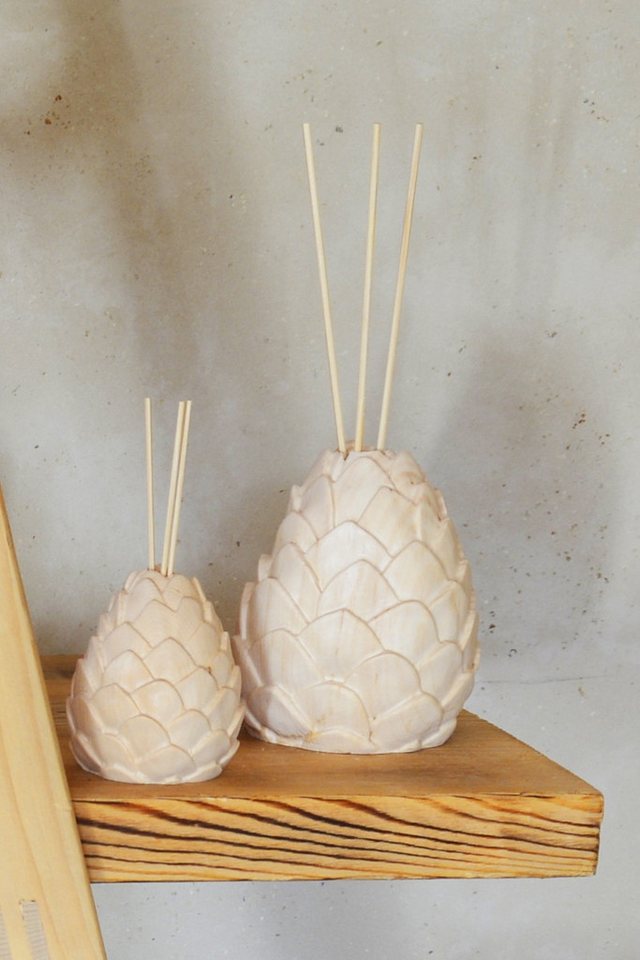 Demi Art Zirbenkissen Raumduftzapfen mit Stäbchen - ZIRBE - zirbenholz von Demi Art