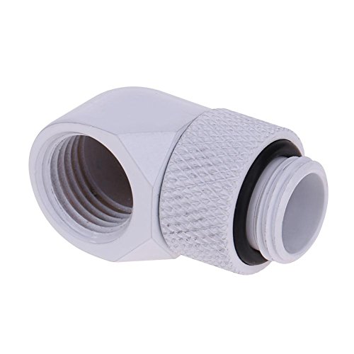 Demiawaking Anschlussstück G 1/4 Zoll (19 mm), Adapter mit 90-Grad-Winkel, Anschluss für Wasserkühlung, PC Wasserkühlung von Demiawaking